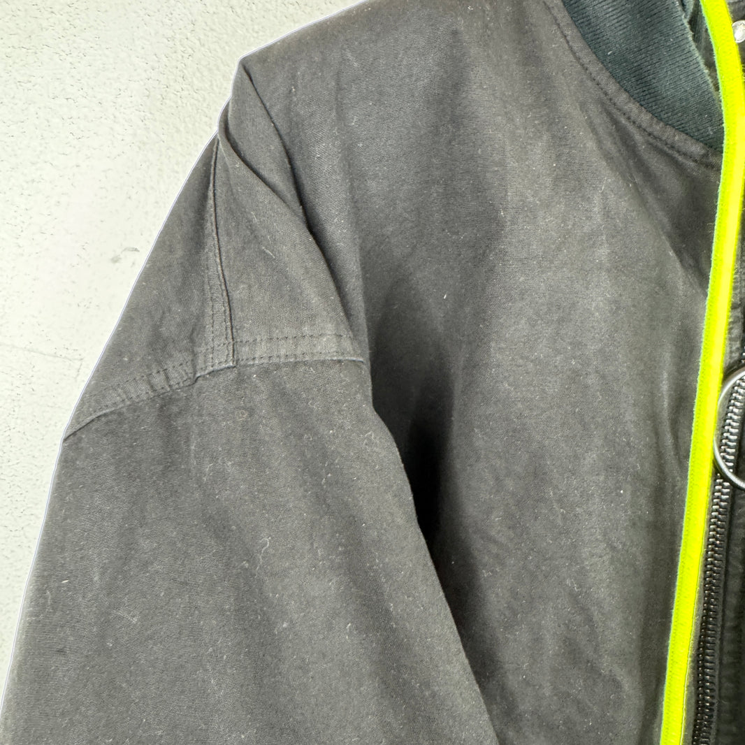 Off White Black Hooded Bomber Jacket