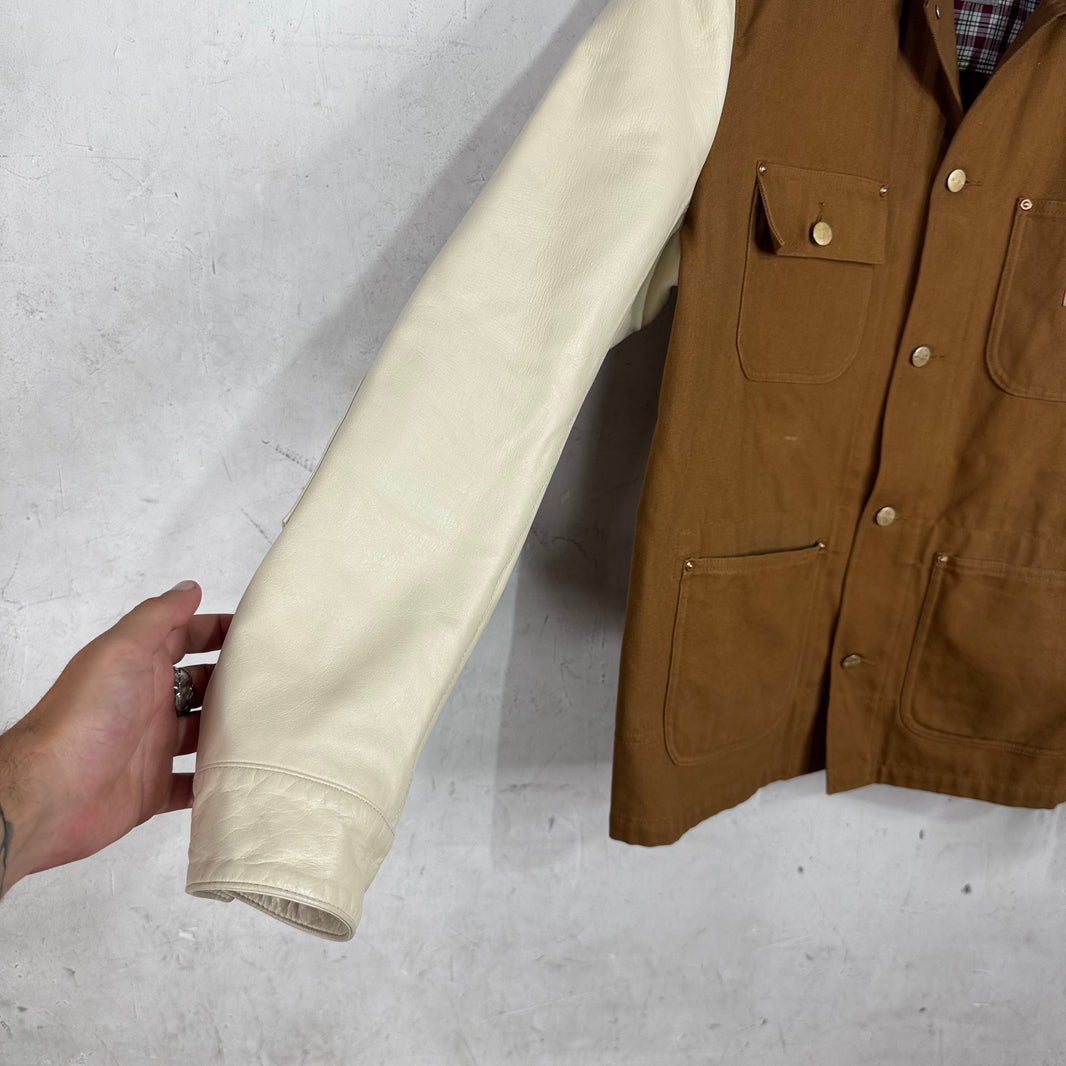 Junya Watanabe x Carhartt Leather Sleeved Chore Jacket