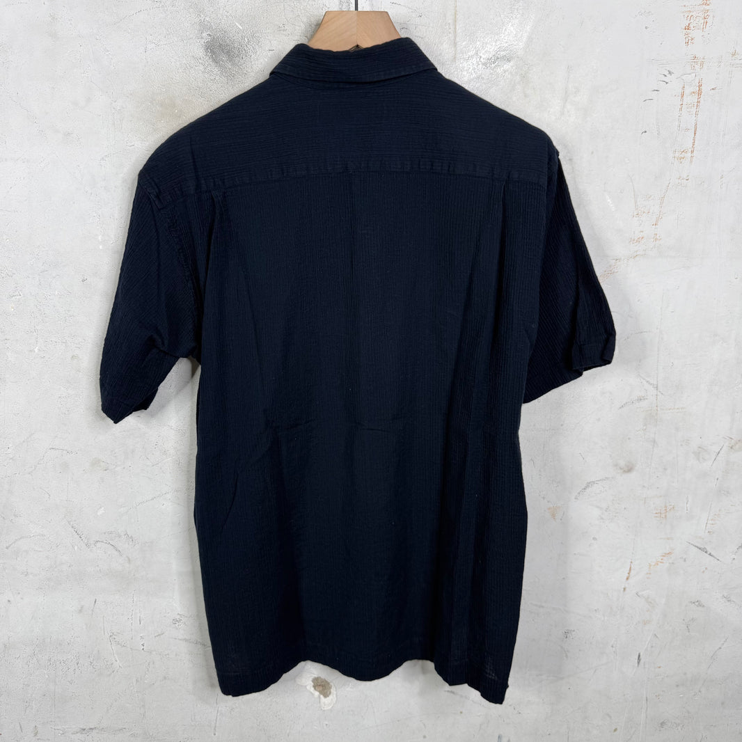 Issey Miyake Ribbed S/S Navy Shirt