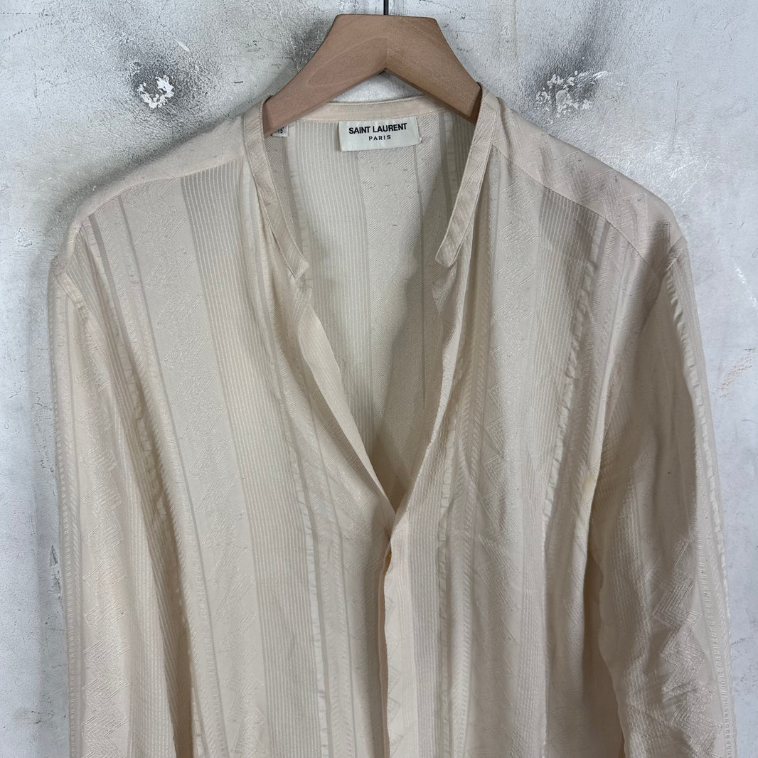 Saint Laurent Mandarin Collared LS Shirt