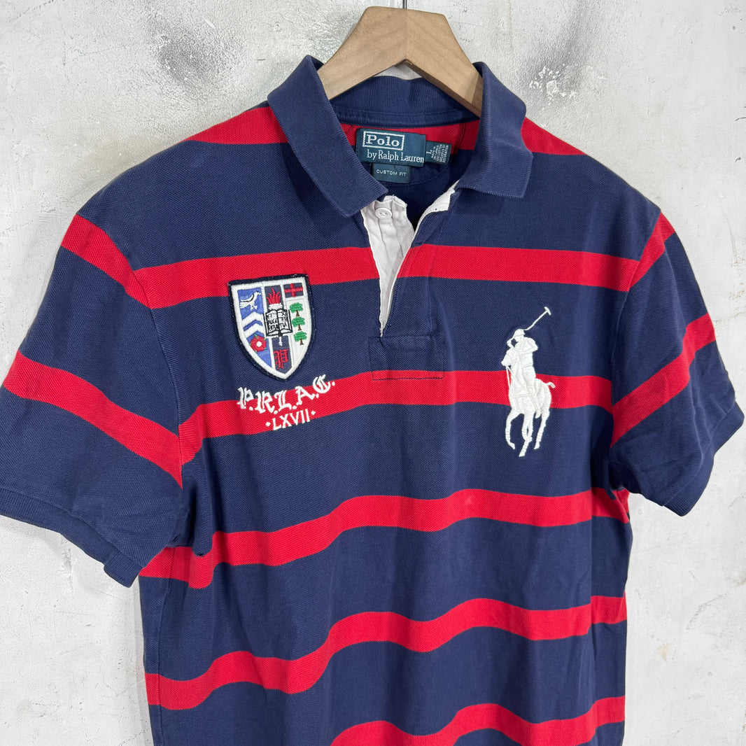 Ralph Lauren Navy/Red Striped Crested Big Pony Polo