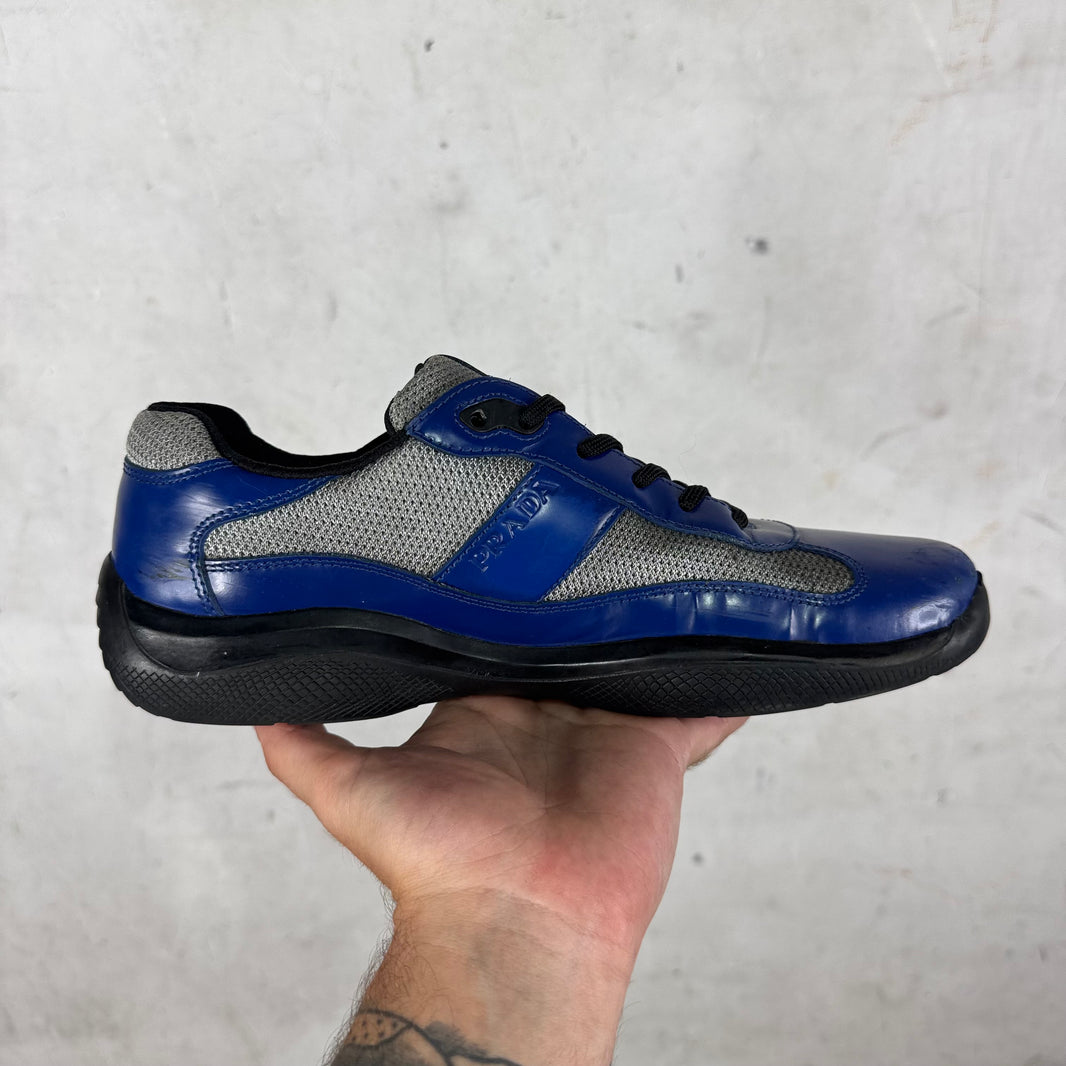 Prada Blue Leather Embossed America Cups