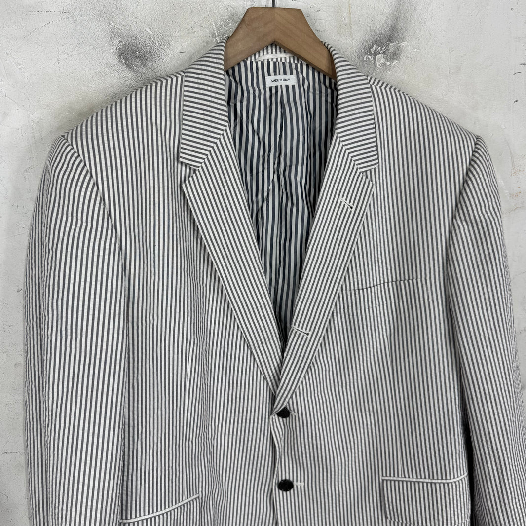 Thom Browne Striped Seersucker 2 Piece Suit