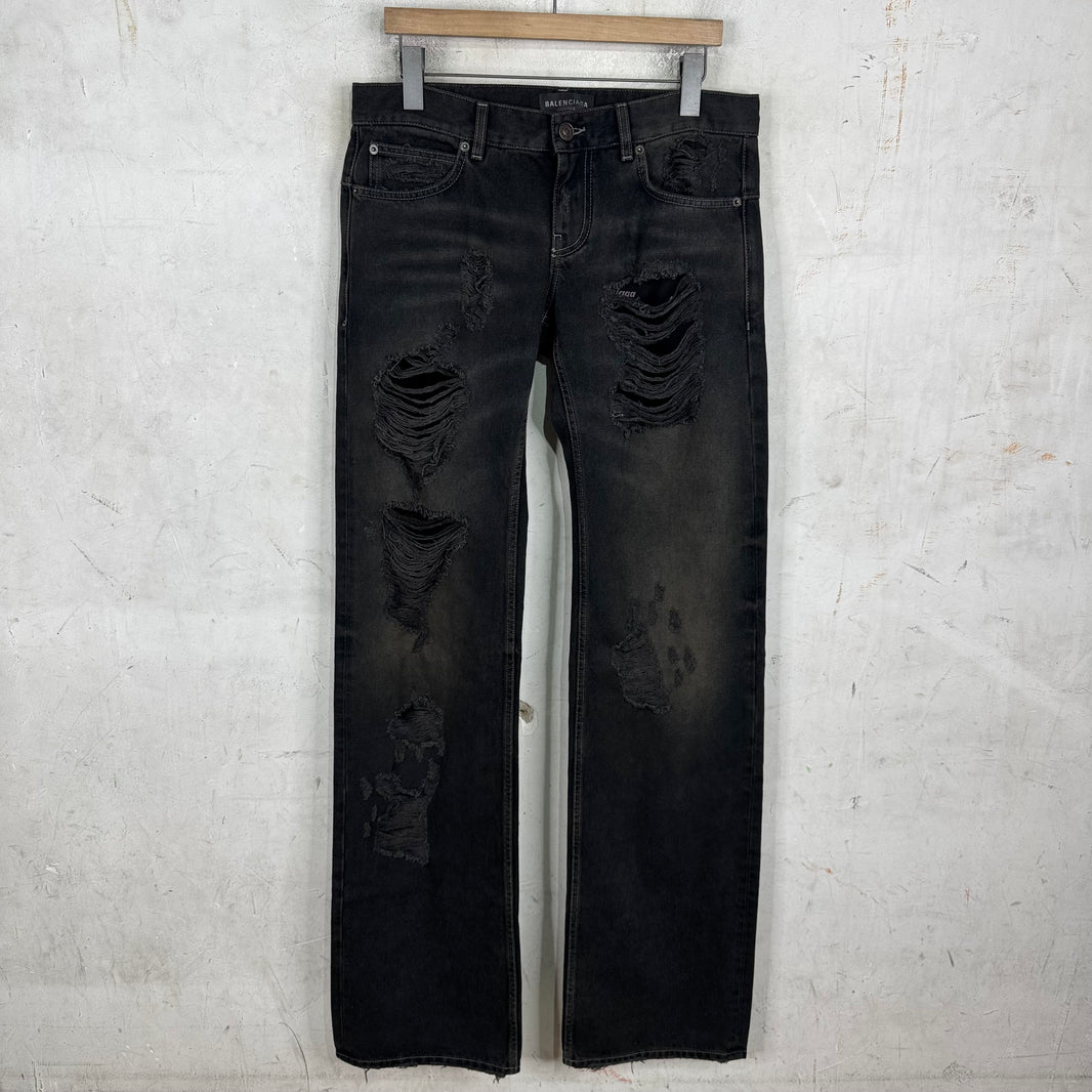 Balenciaga Distressed Straight Jeans