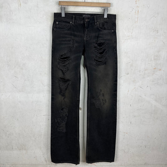 Balenciaga Distressed Straight Jeans