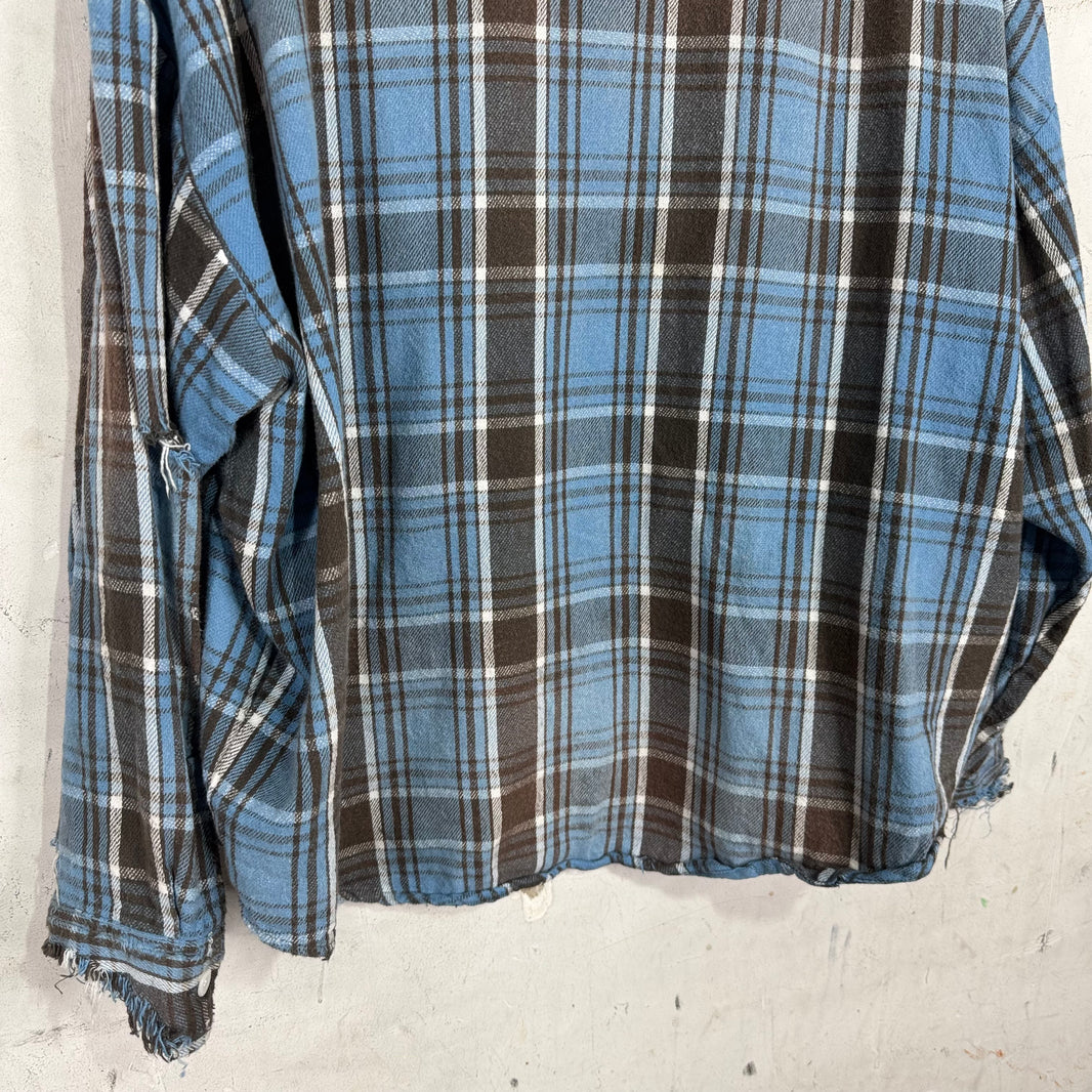 Saint Michael Distressed Plaid Flannel