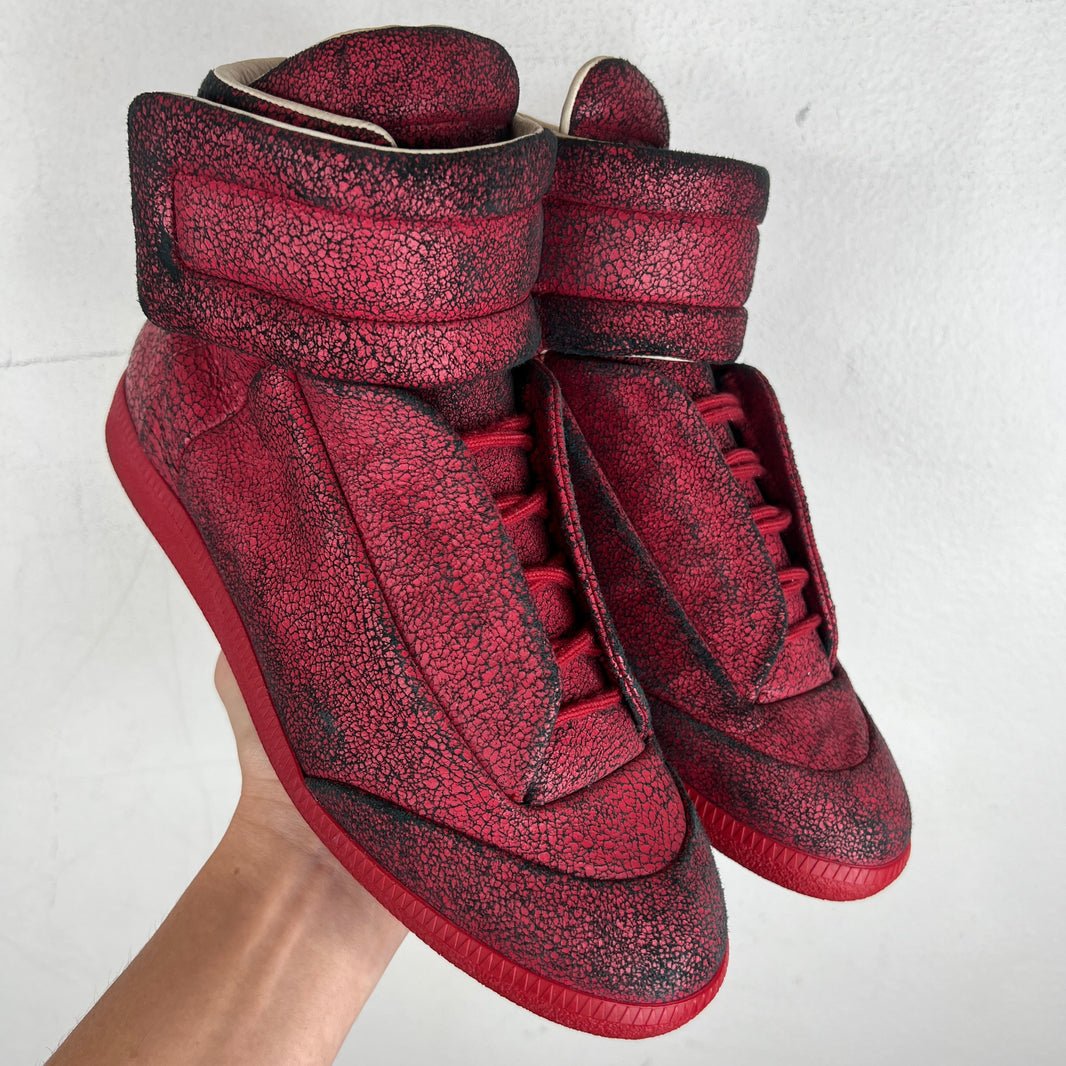 Margiela Red Cracked Future Sneakers
