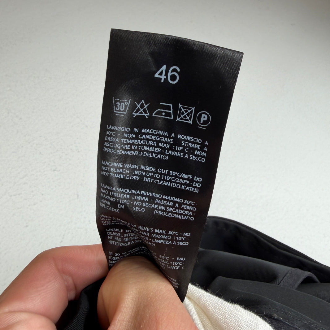 Raf Simons Black Nylon Collar Strap Trench Coat