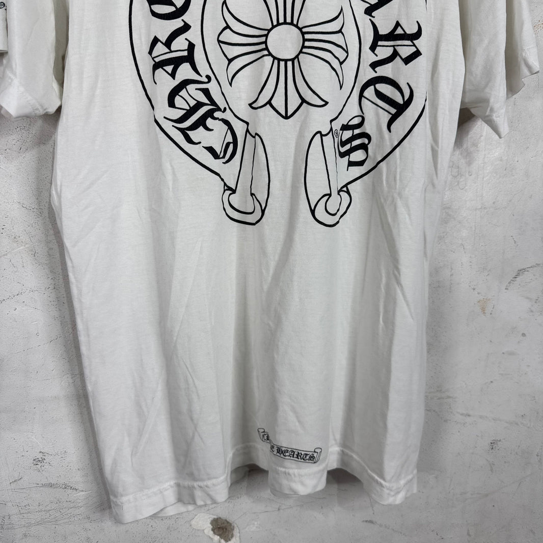 Chrome Hearts White Smoked Horseshoe T-Shirt