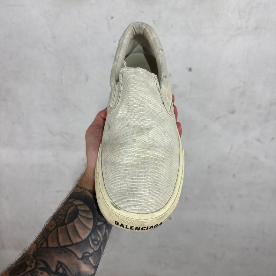 Balenciaga Distressed Paris Slip Ons