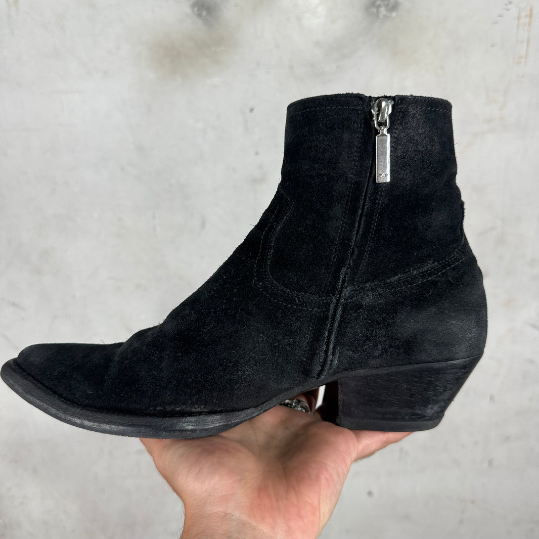 Saint Laurent Suede Lucas Boots