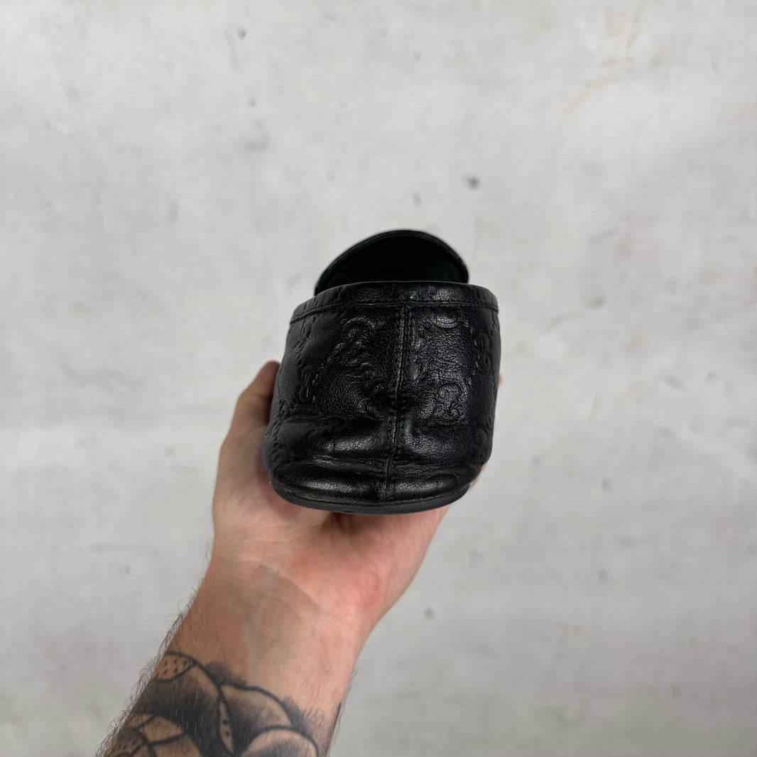 Gucci Leather Monogram Ragazzo Mules