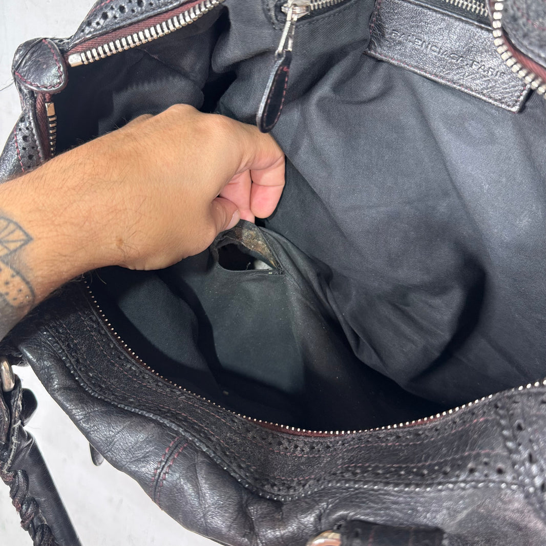 Balenciaga Large Blistered Leather City Bag