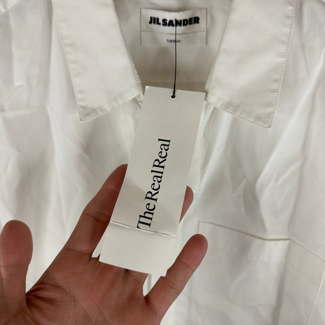 Jil Sander White Pocket Button Up LS Shirt