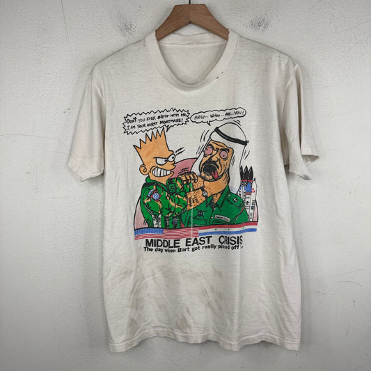 Vintage Bart Simpson Bootleg Middle East Crisis T-Shirt