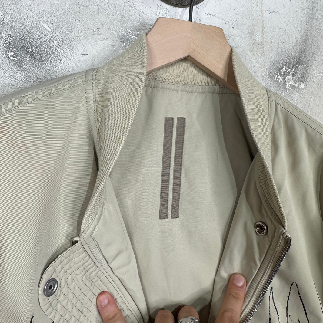 DRKSHDW Beige Illustrated Bomber