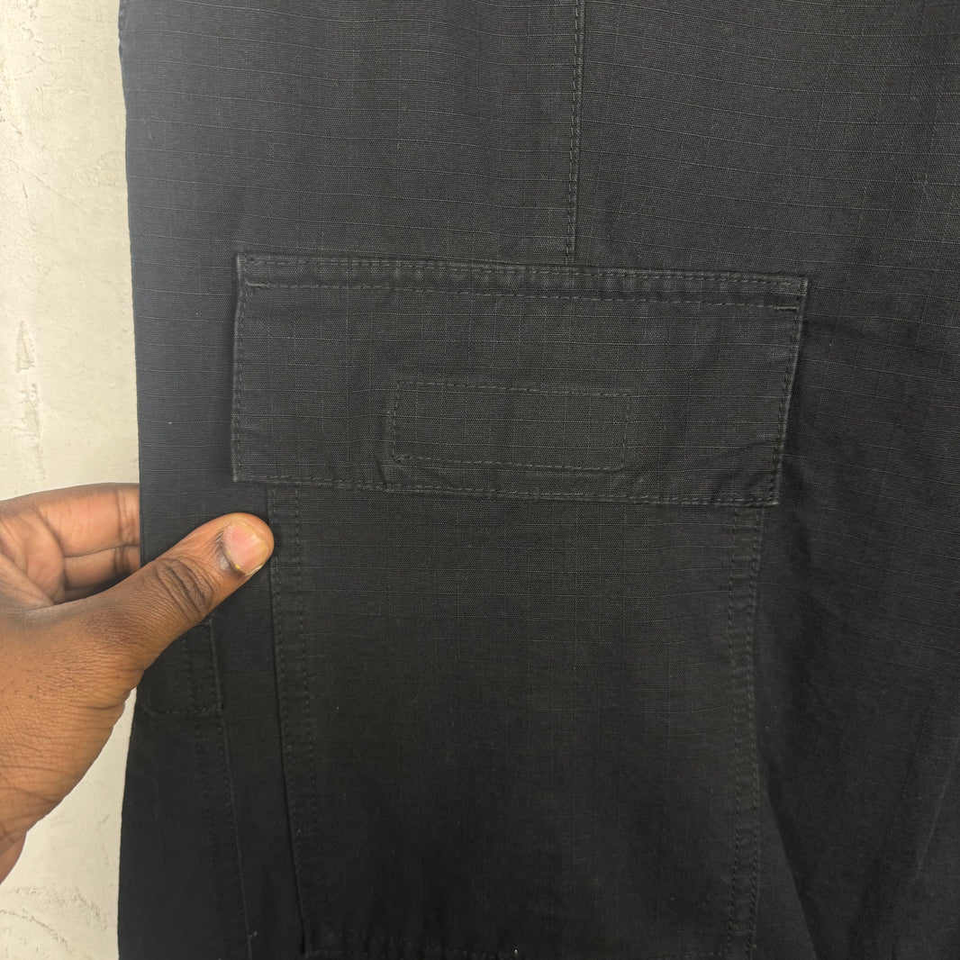 Balenciaga Black Baggy Flared Convertible Cargo Pants