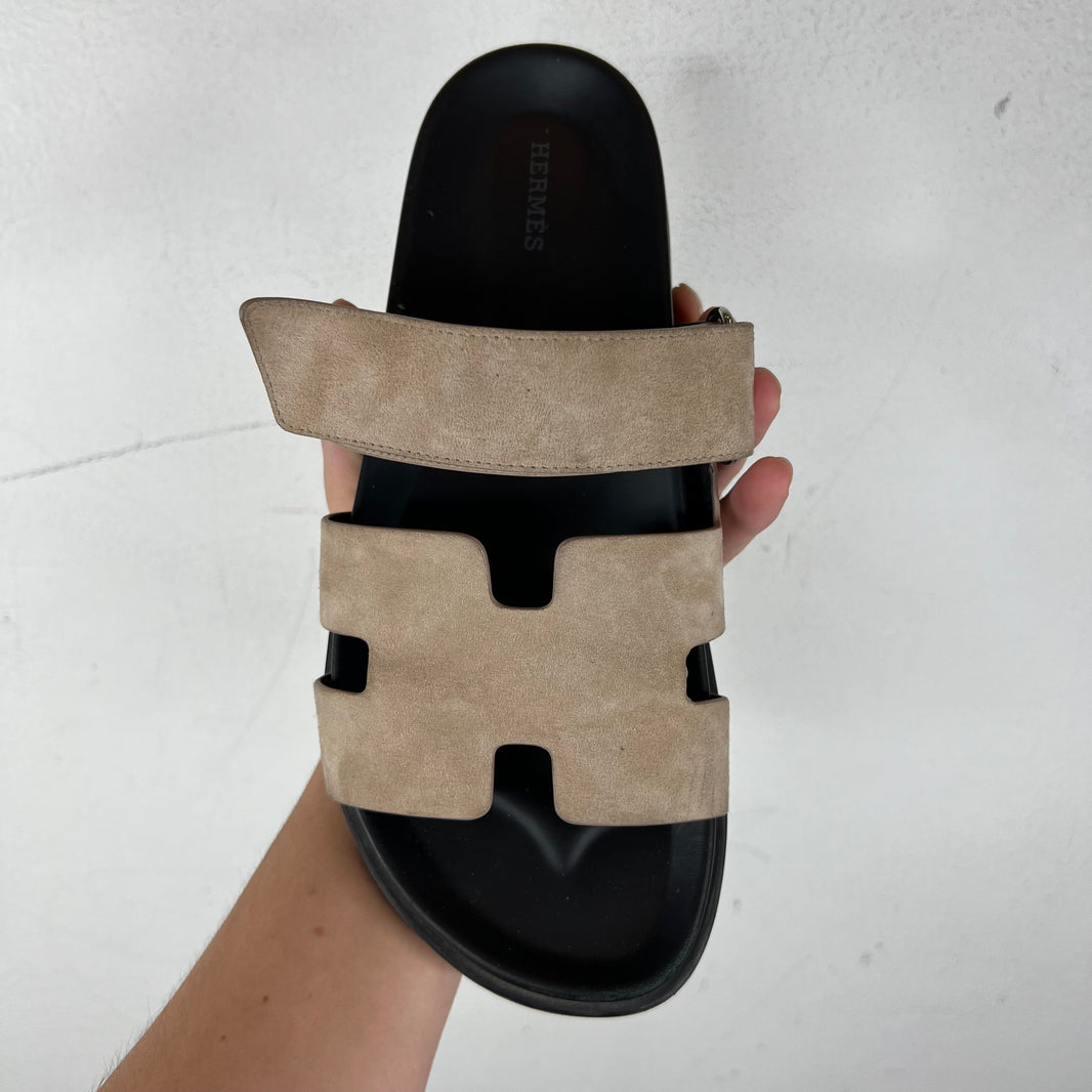 Hermes Suede Chypre Sandals