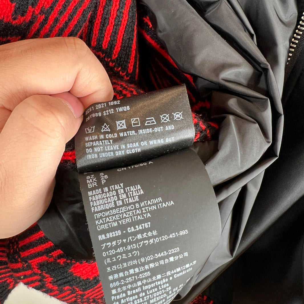 Prada Red Knit Puffer Jacket