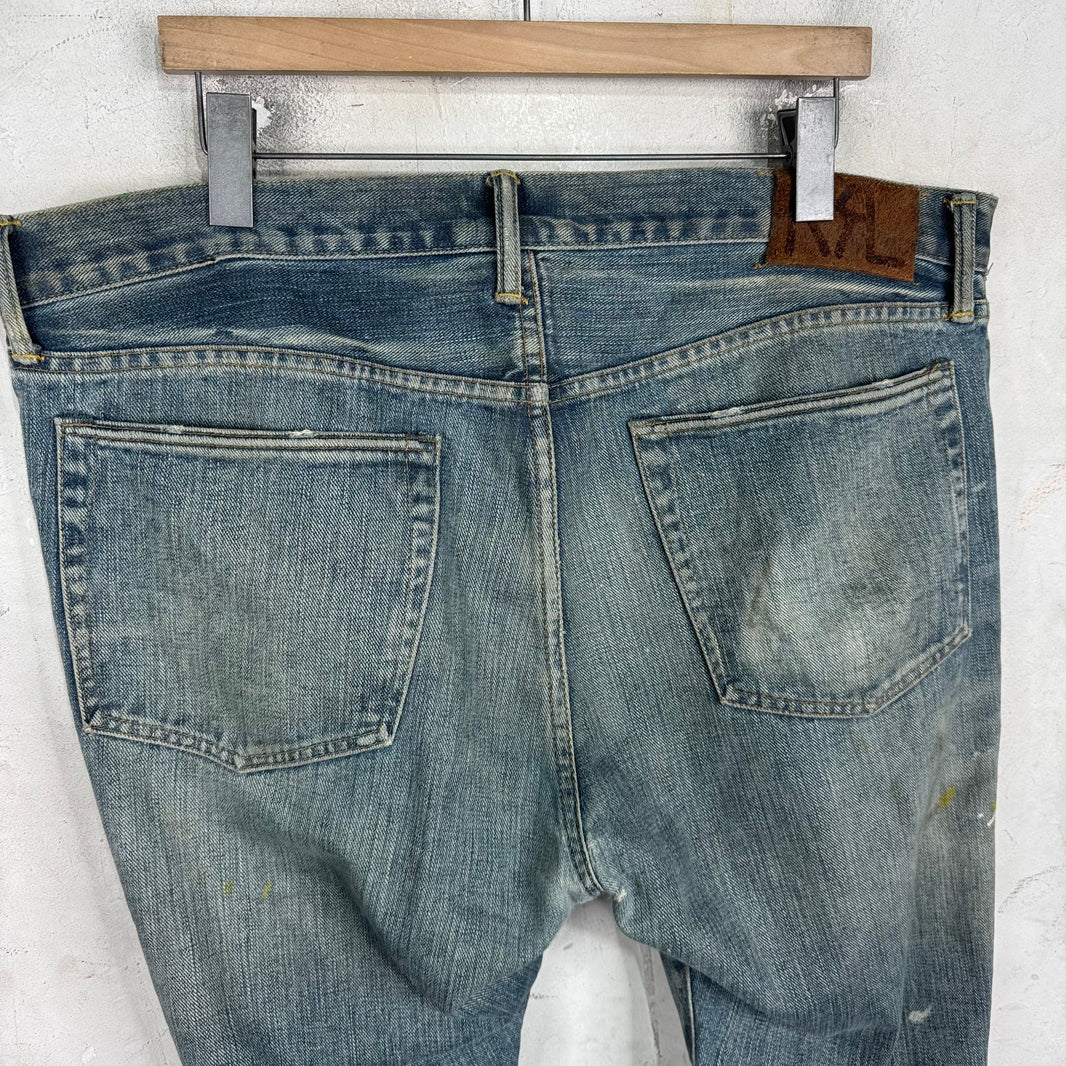 RRL Slim Narrow Lightwash Painter Jeans