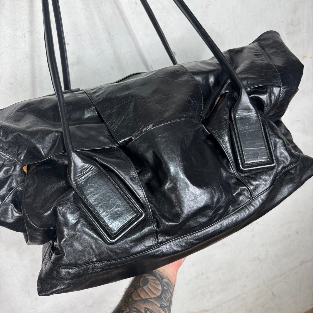 Bottega Veneta Black Arco Intrecciato Weekender Bag