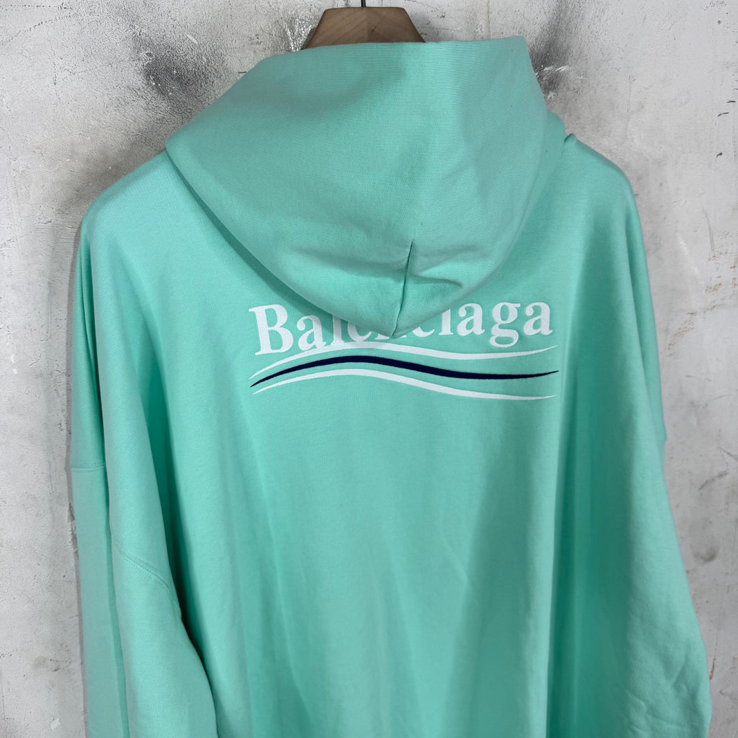 Balenciaga Embroidered Mint Campaign Hoodie
