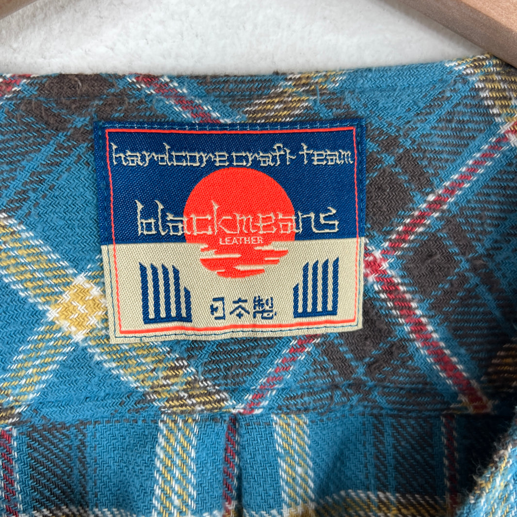 Blackmeans Teal Mandarin Collar Flannel