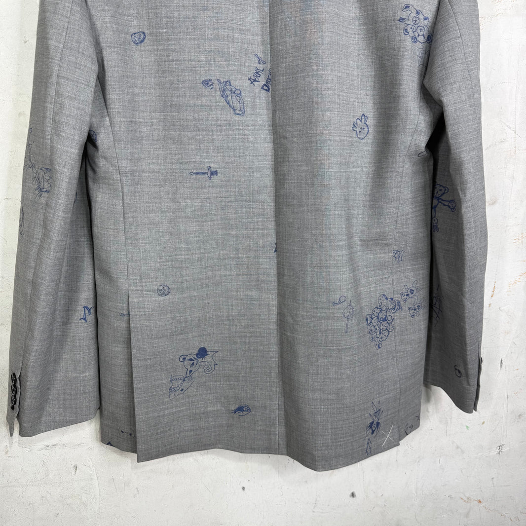 Vetements Grey Scribble Blazer