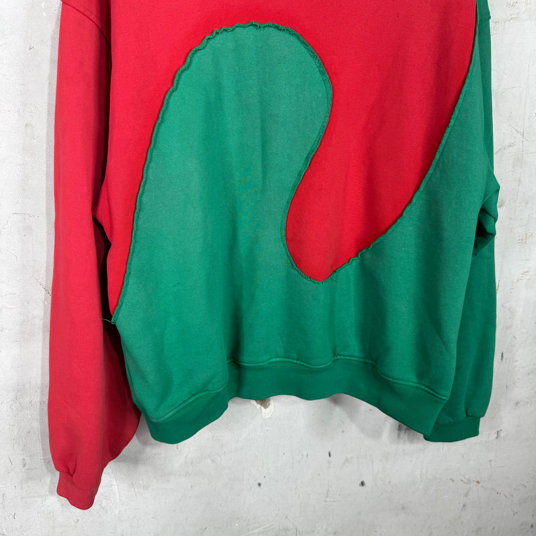 ERL Red/Green Wave Hoodie