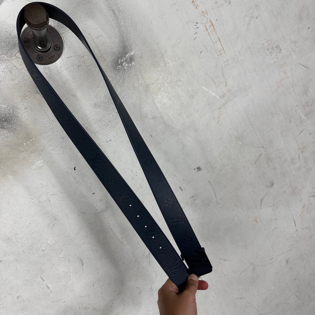 Louis Vuitton Monogram Navy Leather Belt