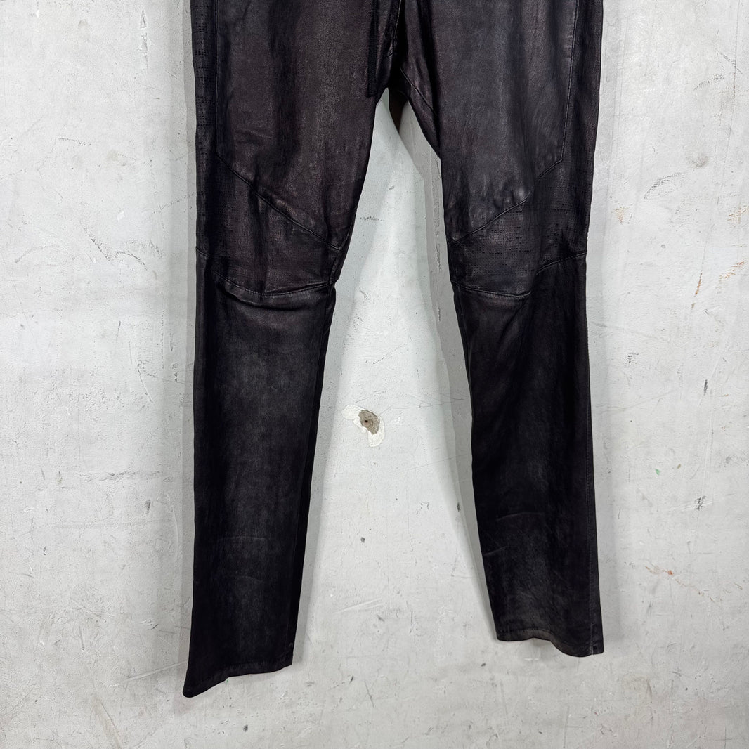 Balmain Leather Drawstring Pants