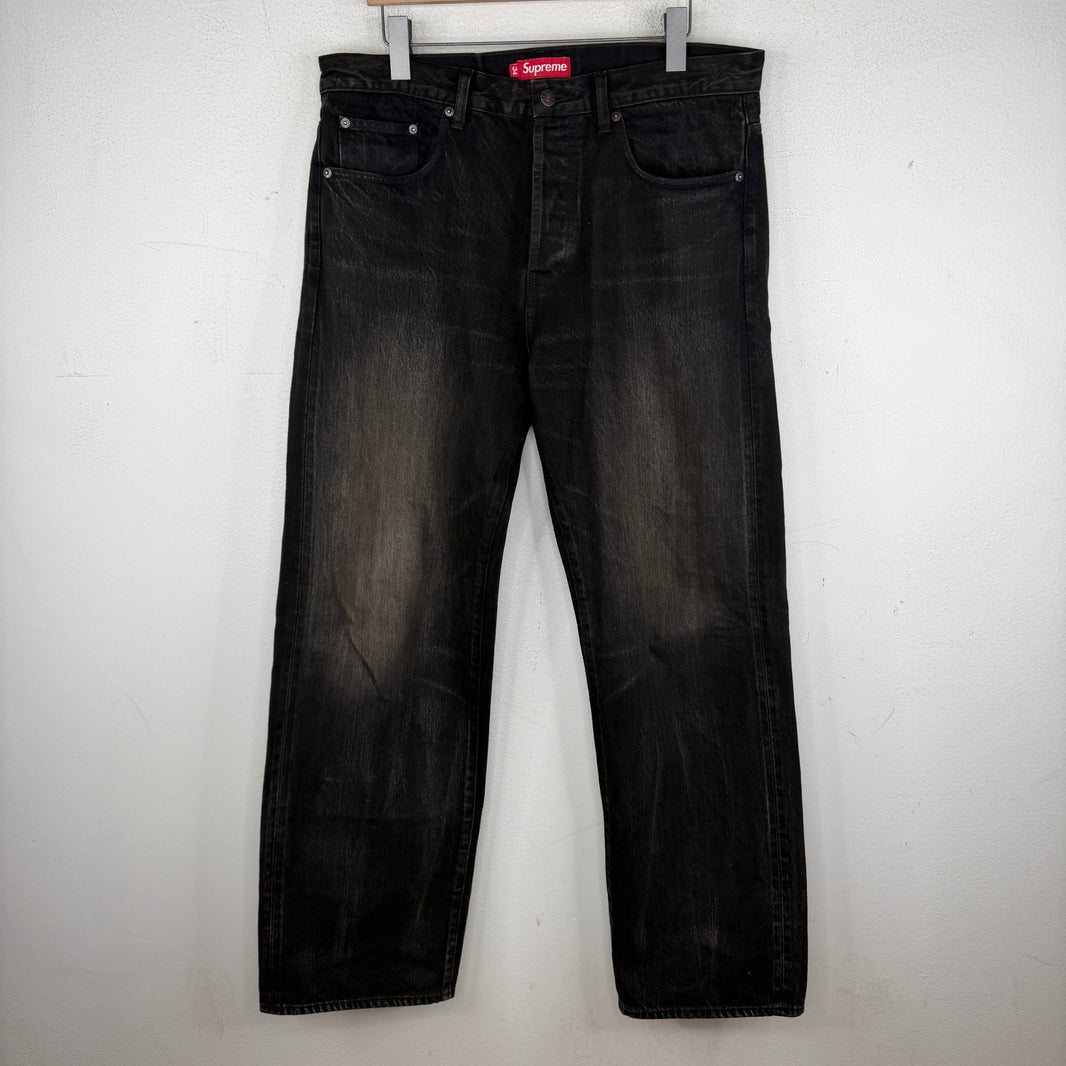 Supreme Black Wash Selvedge Star Jeans