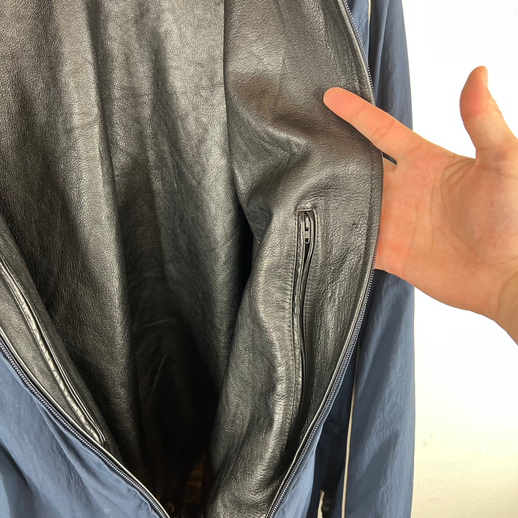 Balenciaga Loop Logo Leather Track Jacket