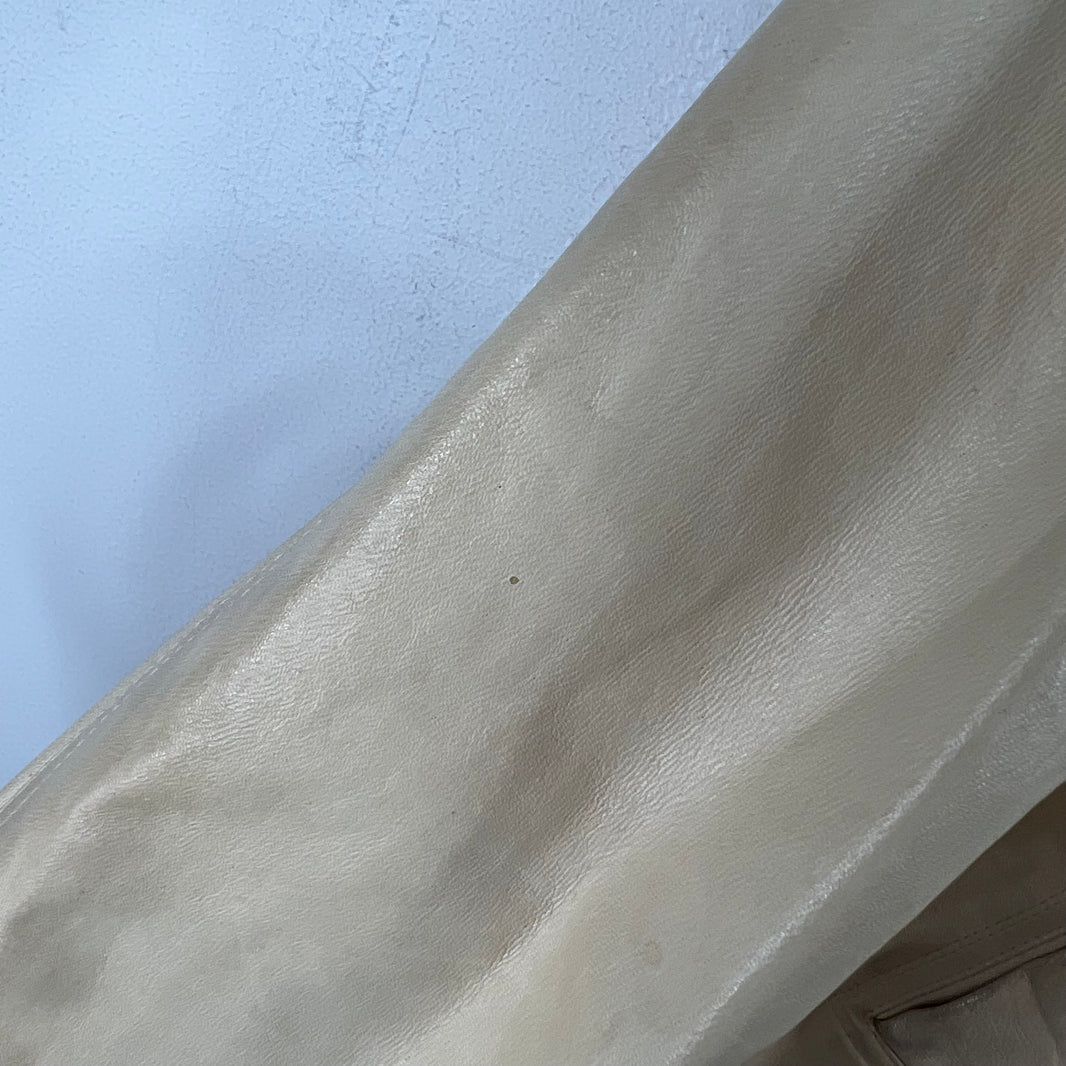 Rick Owens Cream Leather Bomber Jacket