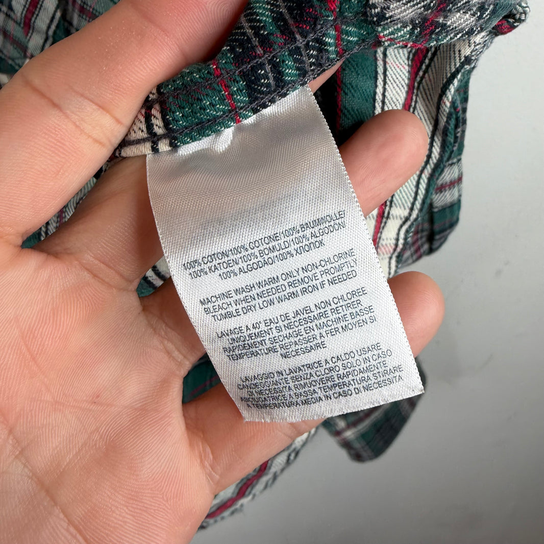 RRL Green/Red Button Up Flannel