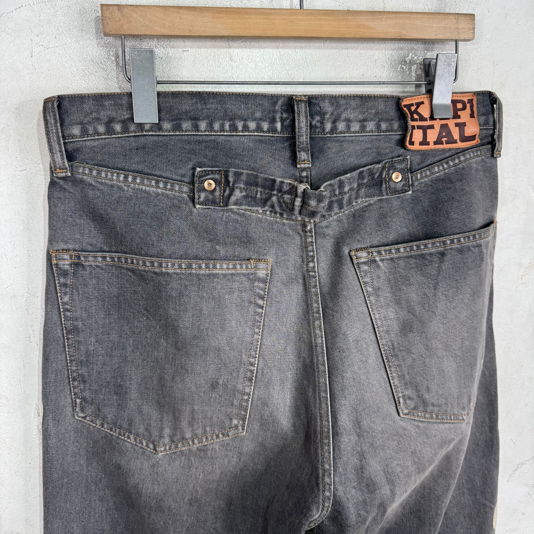Kapital Charcoal Faded Bone Jeans