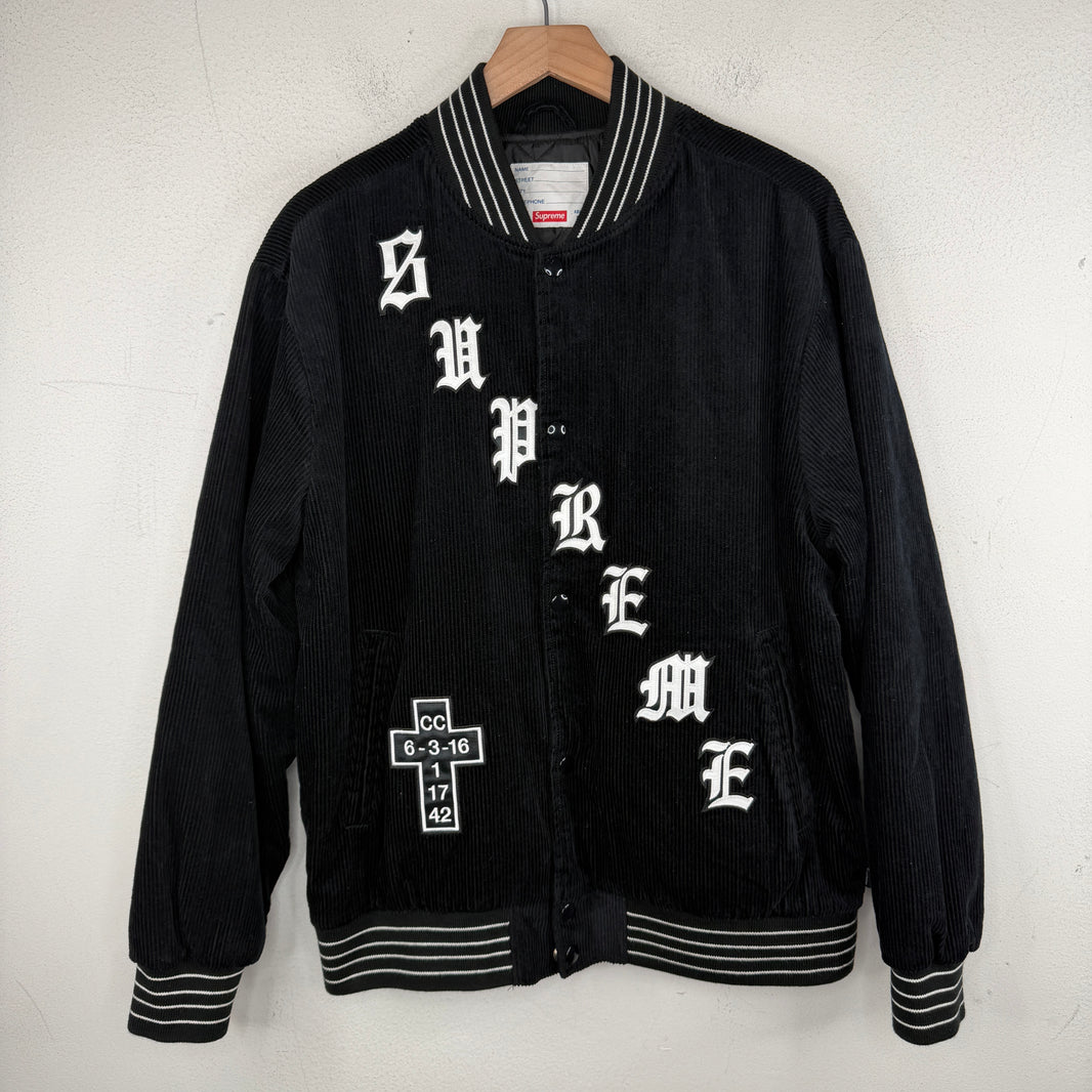 Supreme Old English Corduroy Varsity Jacket