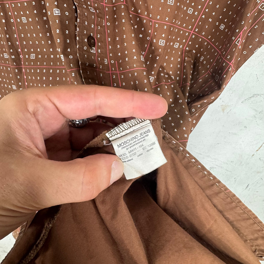 Moschino Brown Crossword S/S Shirt