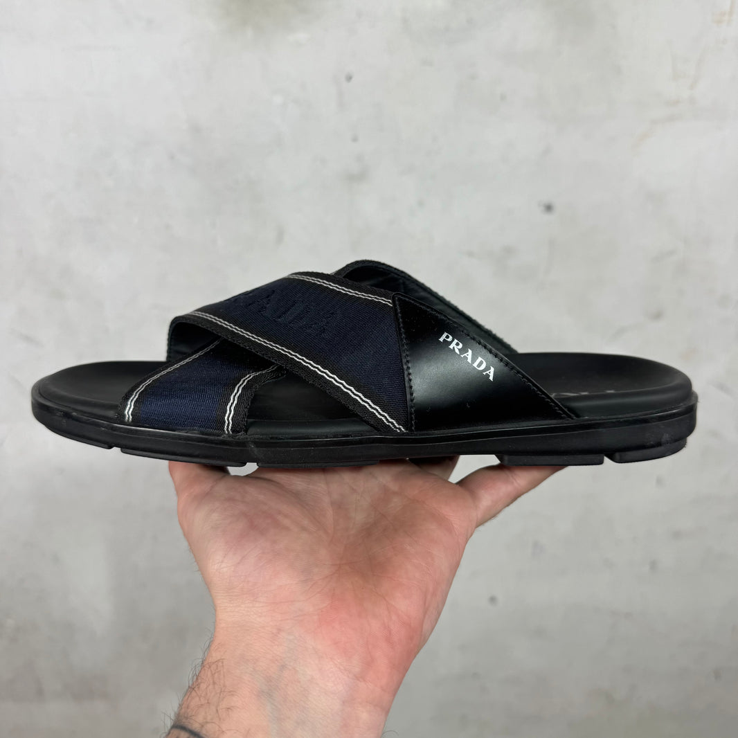 Prada Logo Strapped Sandals