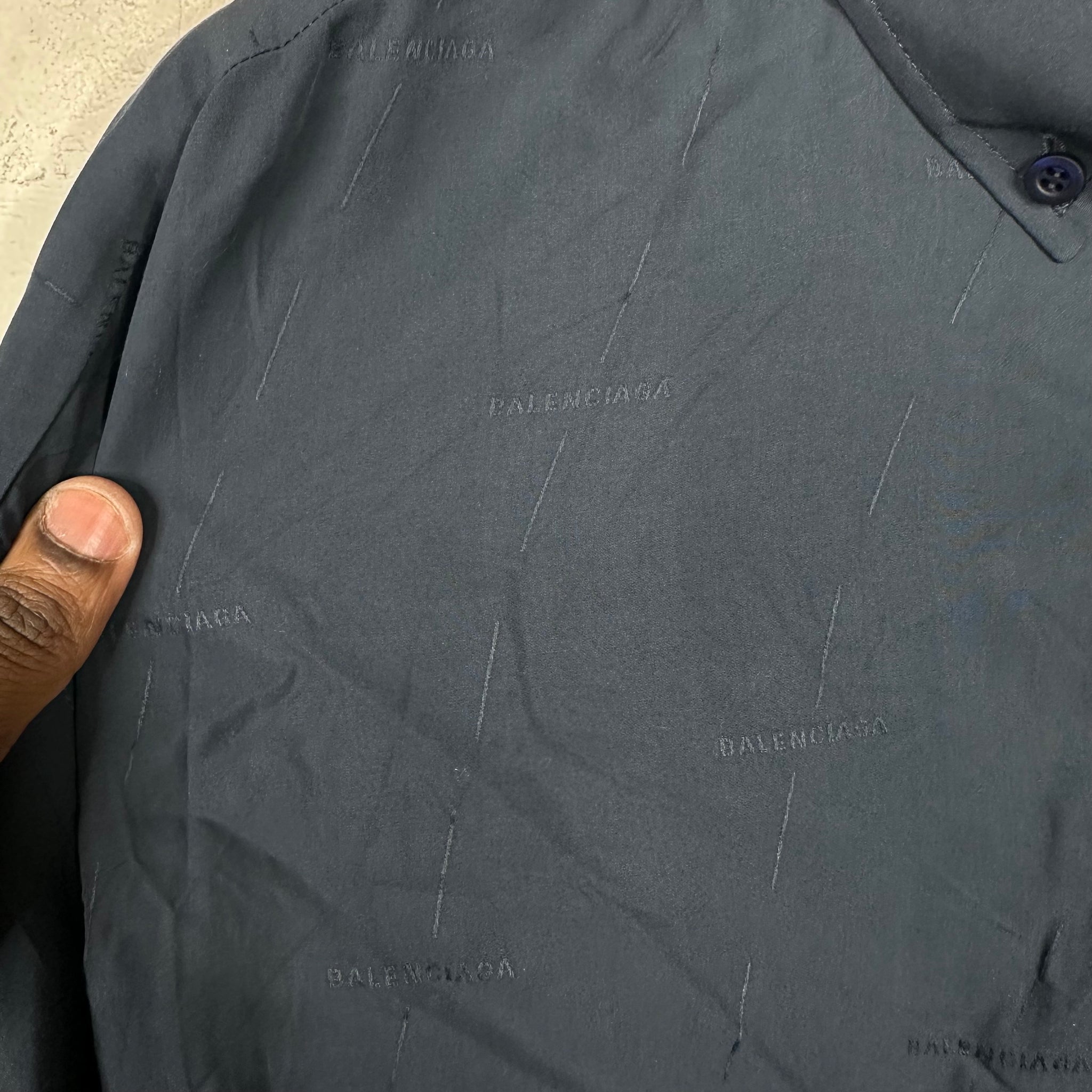 Balenciaga Navy Logo Shirt