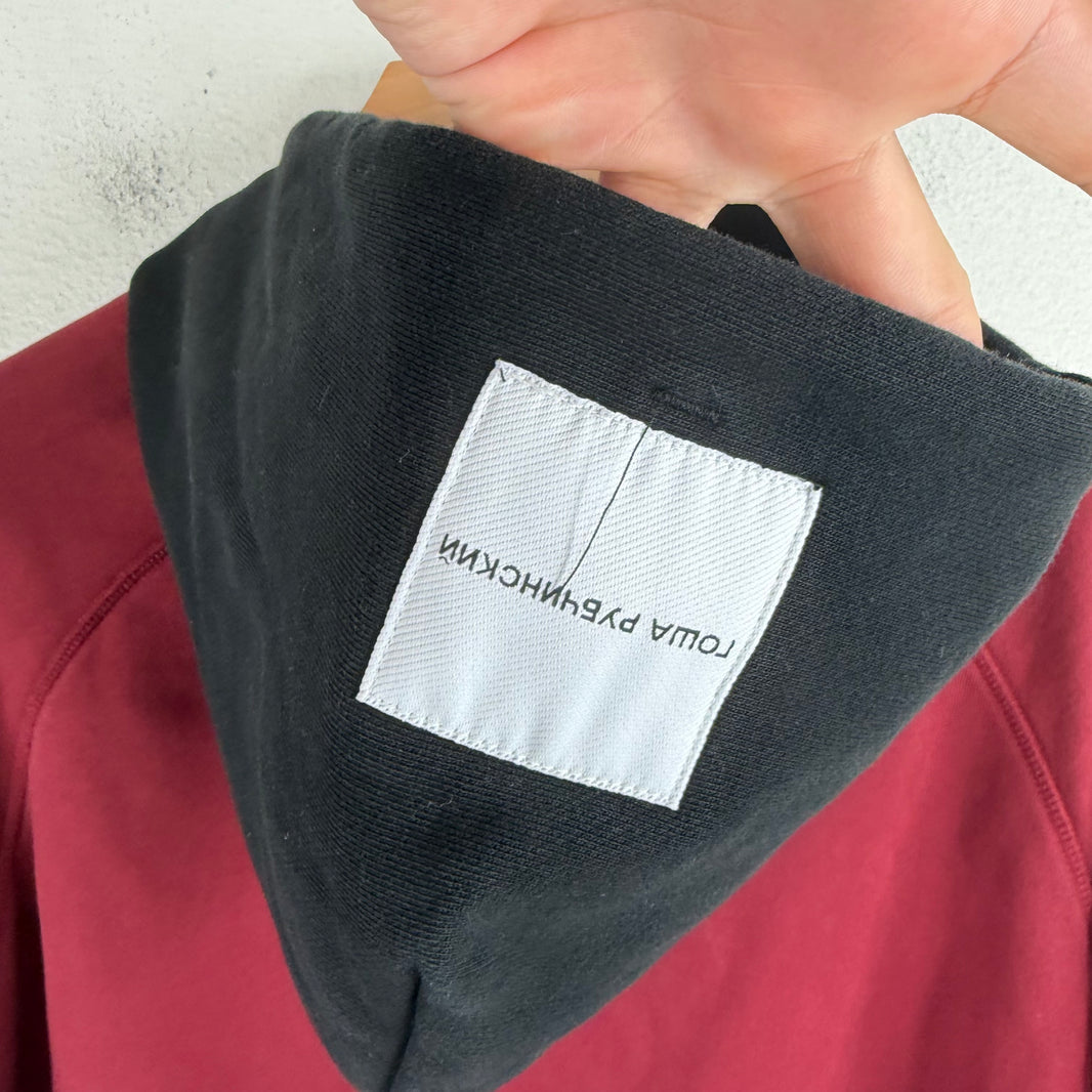 Gosha Rubchinskiy Burgundy Quarter Zip Hoodie