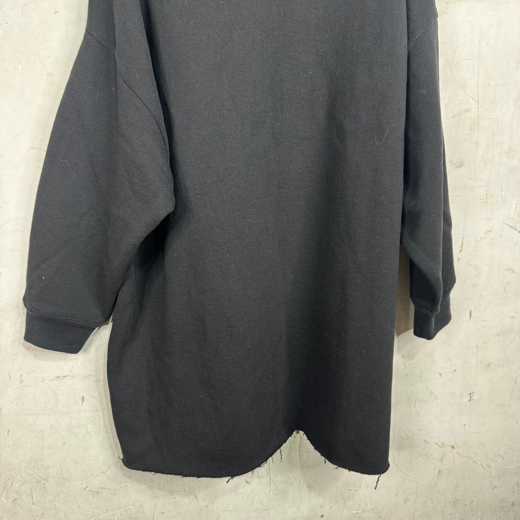 Rick Owens Black Long Heavy Crewneck