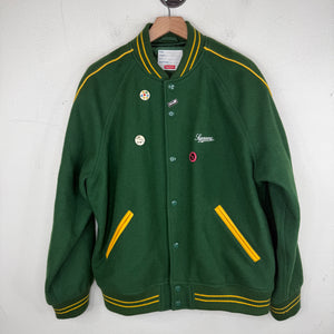 Supreme Green Jaime Reed It's All Bollocks Varsity Jacket