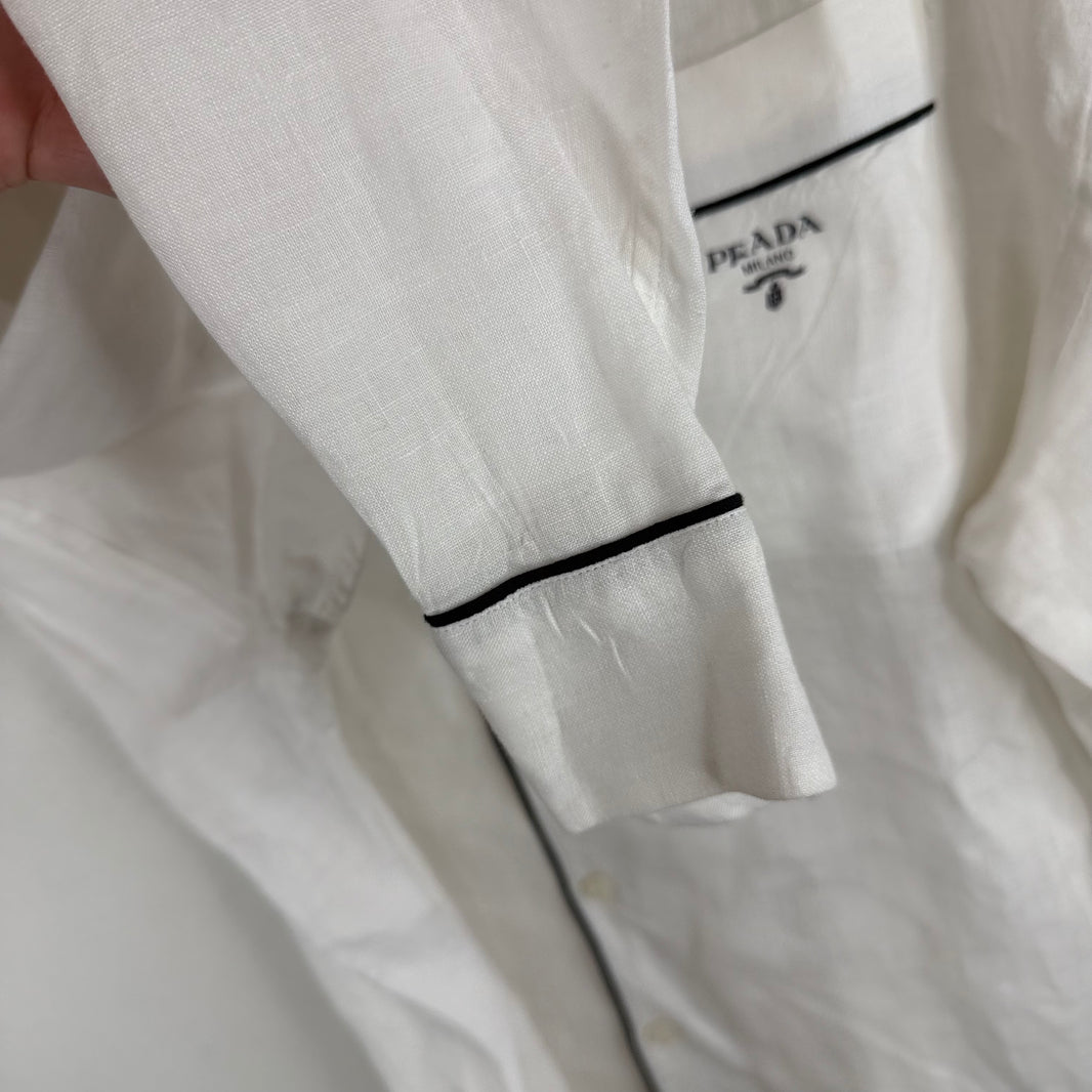 Prada Linen Button Up Pajama Shirt