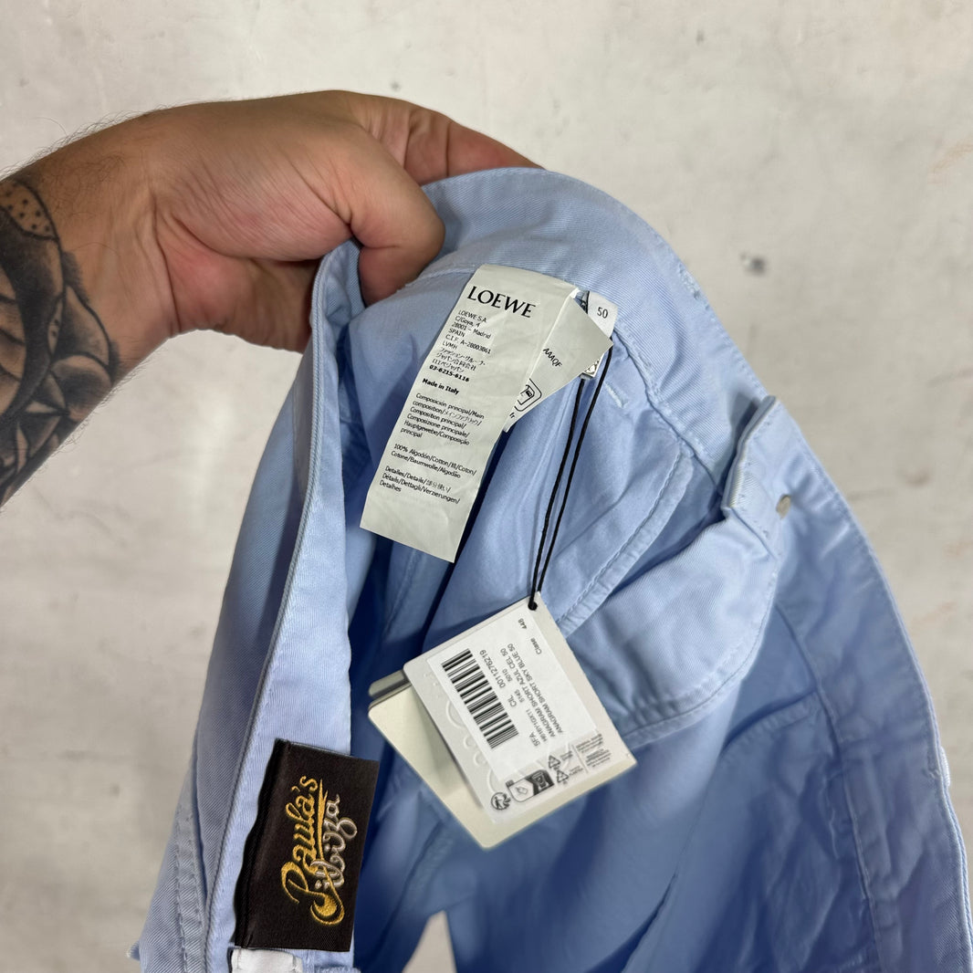 Loewe Faded Anagram Distressed Trouser Shorts