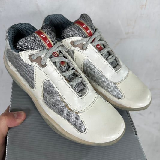 Prada Grey Leather Americas Cups