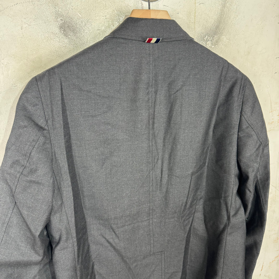 Thom Browne Dark Grey Tailored Partial Lined Blazer