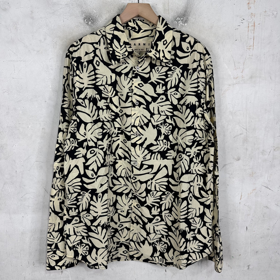 Marni Black/Beige Floral LS Shirt