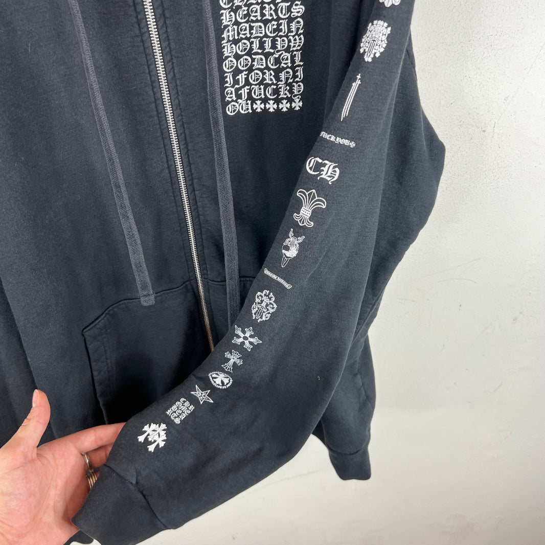 Chrome Hearts Eyechart Zip-Up Hoodie