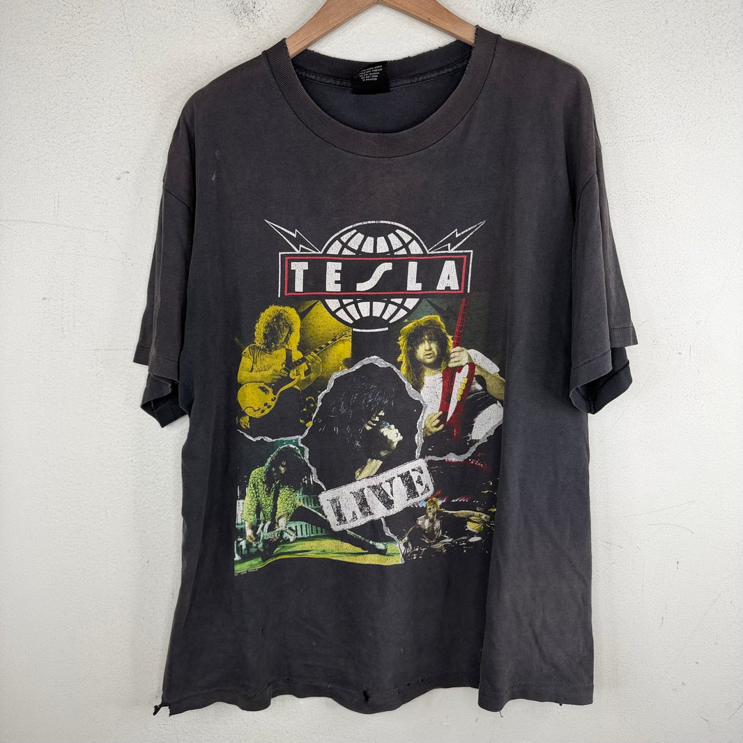 Vintage Smoked Tesla 1992 Tour T-Shirt